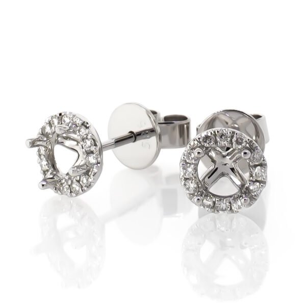 Round Halo Earrings Mounting