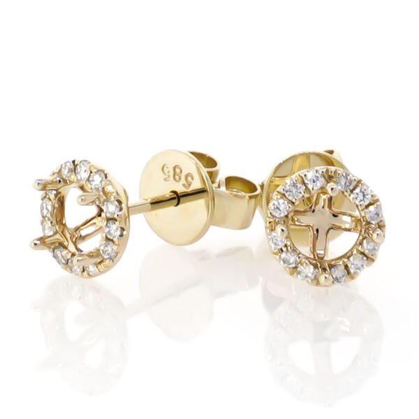 Round Halo Earrings Mounting