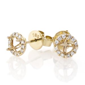 Round Halo Earrings Mounting