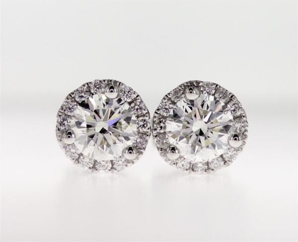 Round Halo Earrings