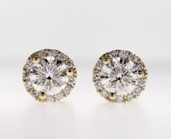 Round Halo Earrings