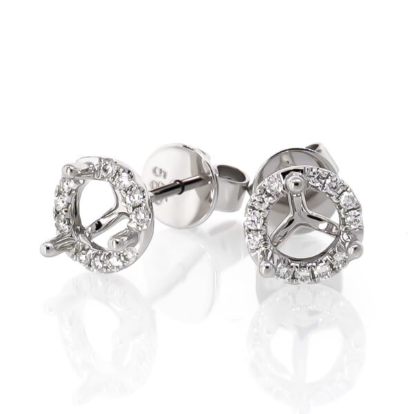 Round Halo Earrings Mounting
