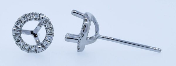 Round Halo Earrings Mounting