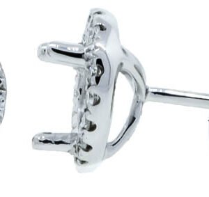 Round Halo Earrings Mounting