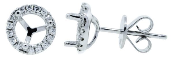 Round Halo Earrings Mounting
