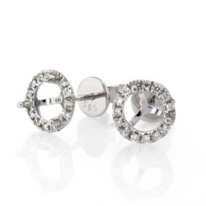 Round Halo Earrings Mounting