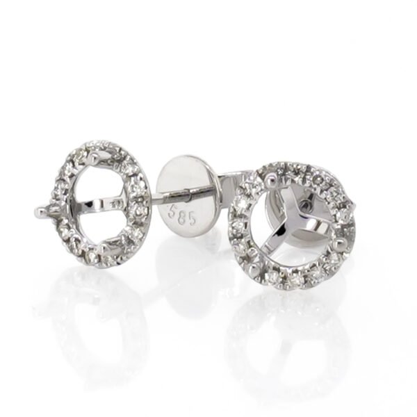 Round Halo Earrings Mounting