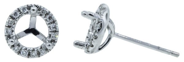 Round Halo Earrings Mounting