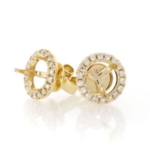 Round Halo Earrings Mounting