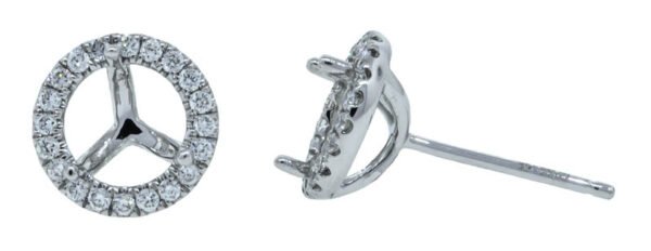 Round Halo Earrings Mounting