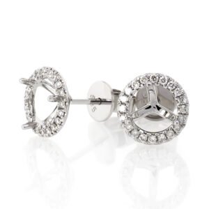 Round Halo Earrings Mounting