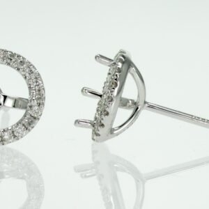 Round Halo Earrings Mounting