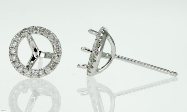 Round Halo Earrings Mounting