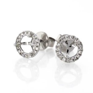 Round Halo Earrings Mounting