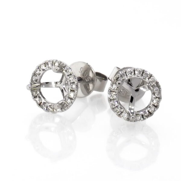 Round Halo Earrings Mounting