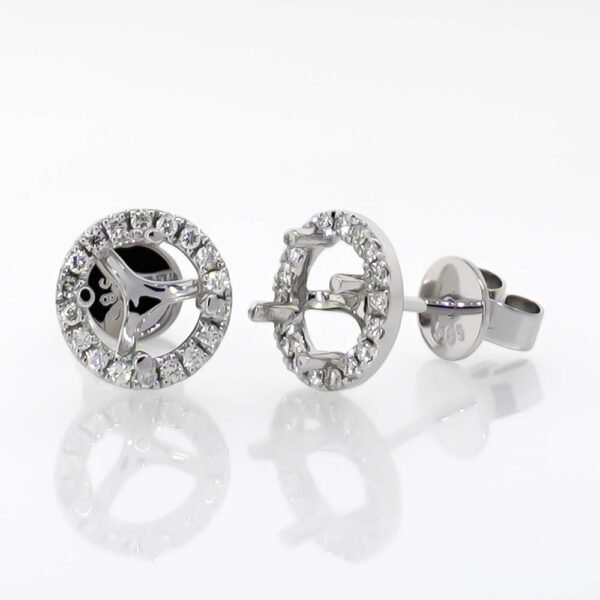 Round Halo Earrings Mounting