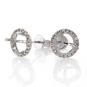 Round Halo Earrings Mounting