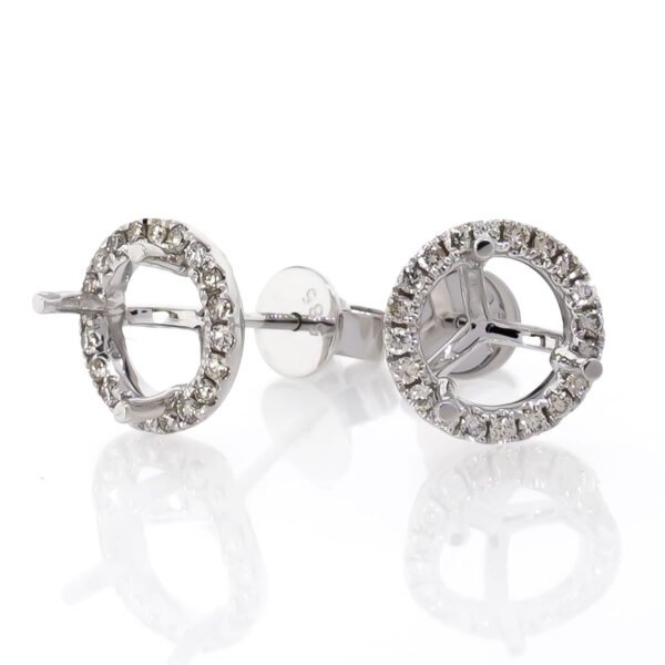 Round Halo Earrings Mounting