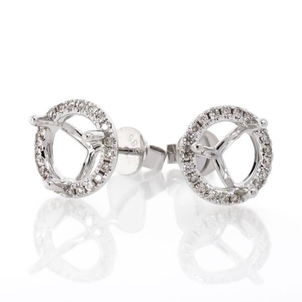 Round Halo Earrings Mounting