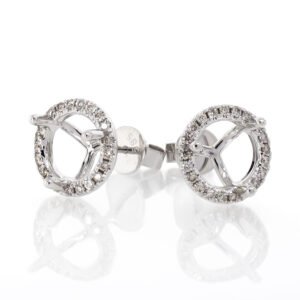 Round Halo Earrings Mounting