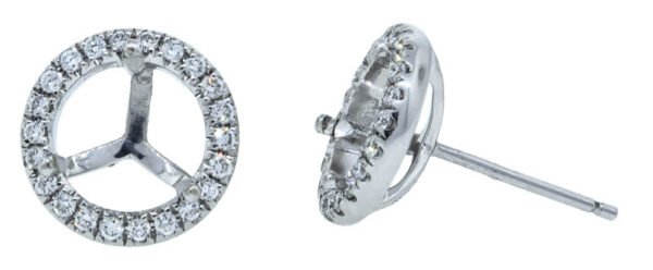 Round Halo Earrings Mounting