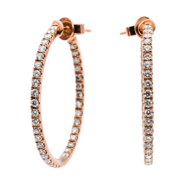 Angled Post Hoop Earrings