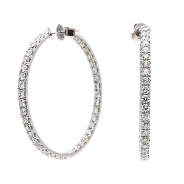 Angled Post Hoop Earrings