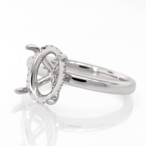 Fancy Shape Hidden Halo Ring Mounting