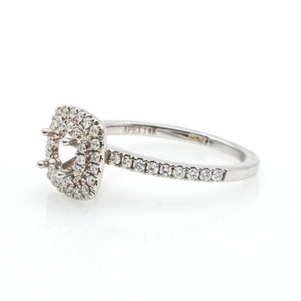 CU Shaped Double Halo Ring Mounting
