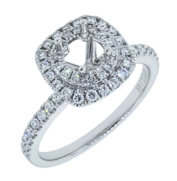 CU Shaped Double Halo Ring Mounting