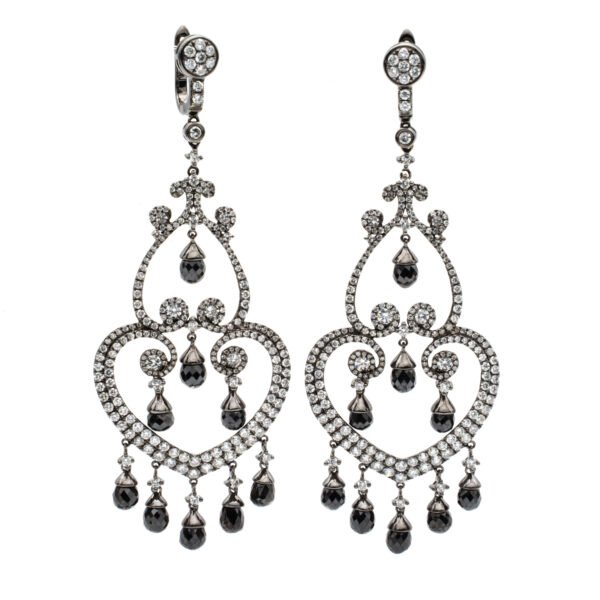 Colored Diamond Dangle Earrings