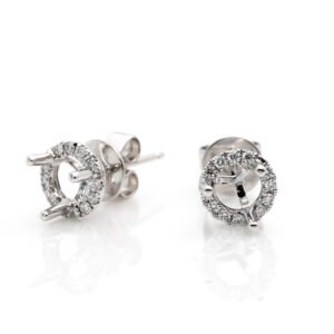 Round Halo Earrings Mounting