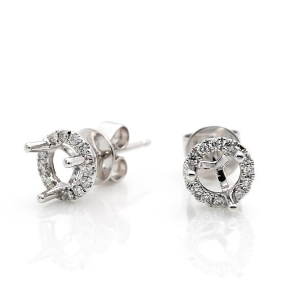 Round Halo Earrings Mounting