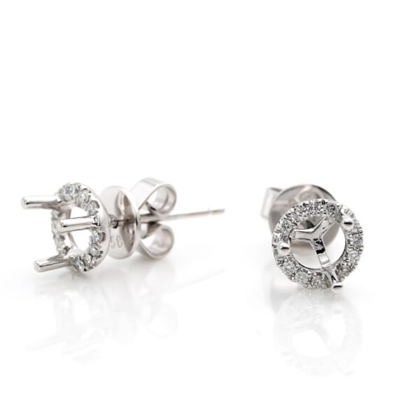 Round Halo Earrings Mounting