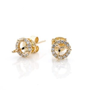 Round Halo Earrings Mounting