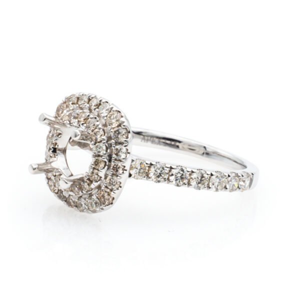 CU Shaped Double Halo Ring Mounting
