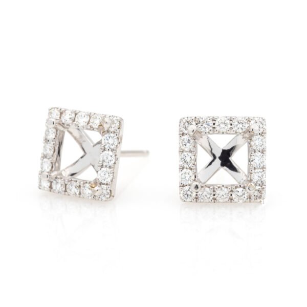 Fancy Shape Halo Earrings Mounting