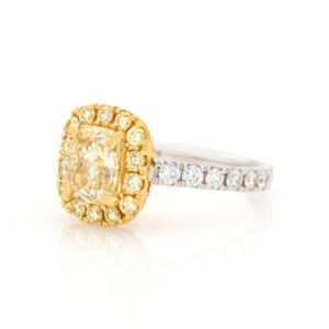 Colored Diamond Halo Ring