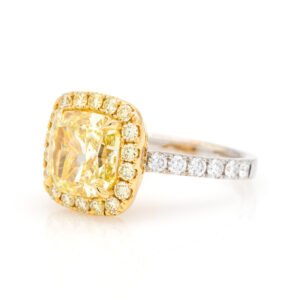 Colored Diamond Halo Ring