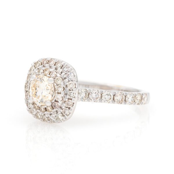 CU Shaped Double Halo Ring