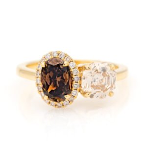 Colored Diamond Halo Ring