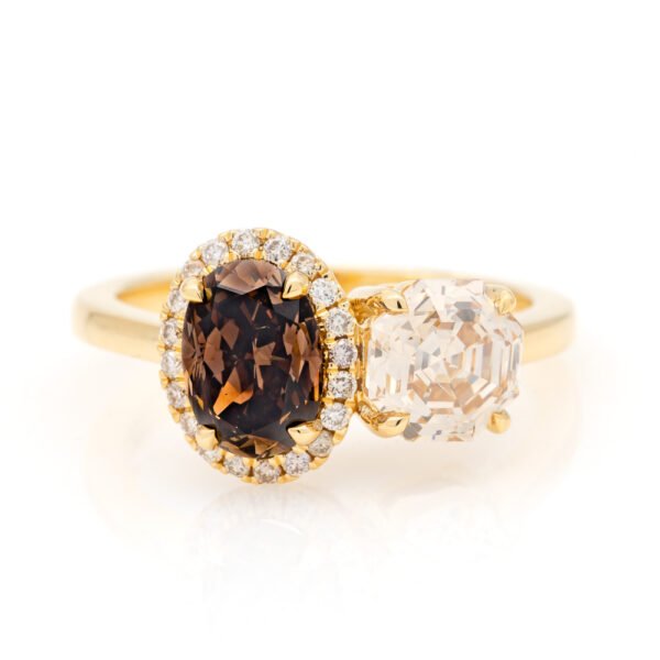 Colored Diamond Halo Ring