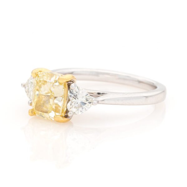 Colored Diamond 3 Stone Ring