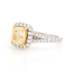 Colored Diamond Halo Ring