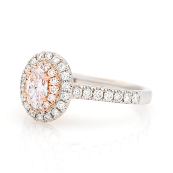 Colored Diamond Double Halo Ring