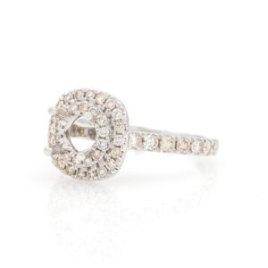 CU Shaped Double Halo Ring Mounting