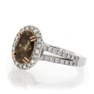 Colored Diamond Halo Ring