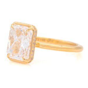 Fancy Shape Hidden Halo Ring