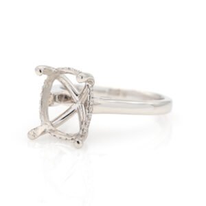 Fancy Shape Hidden Halo Ring Mounting