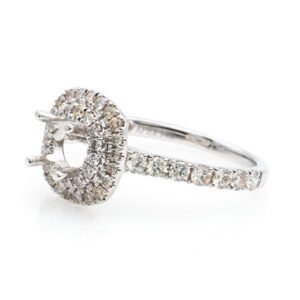 CU Shaped Double Halo Ring Mounting